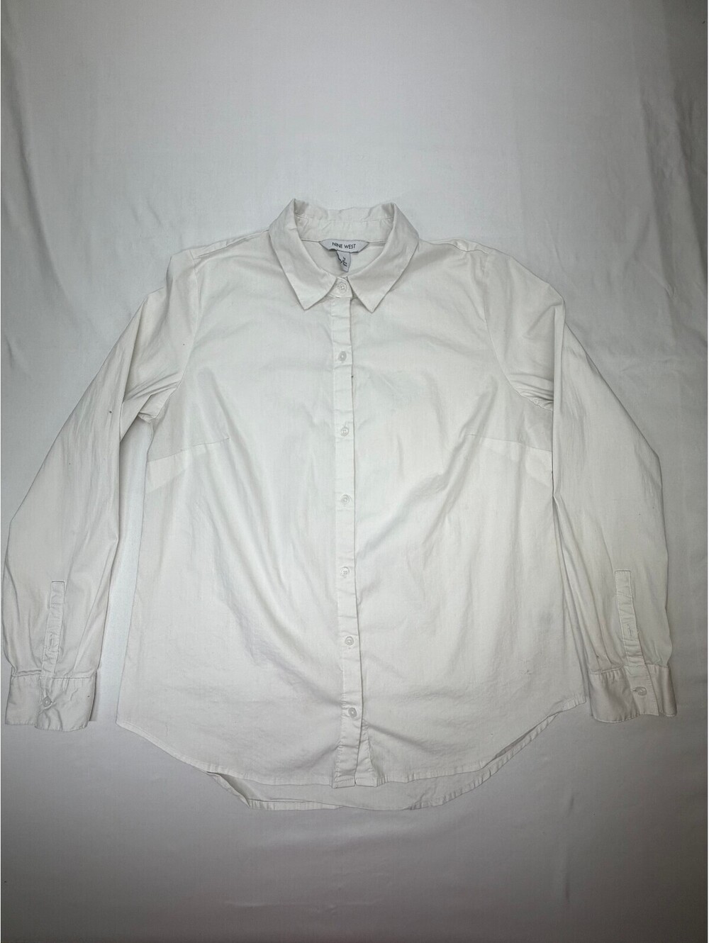 Nine West Men's Dress Shirt Long Sleeve Button Down Size Medium White
